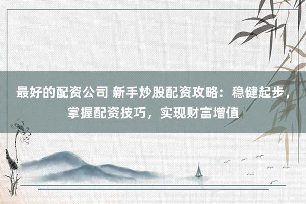 最好的配资公司 新手炒股配资攻略：稳健起步，掌握配资技巧，实现财富增值