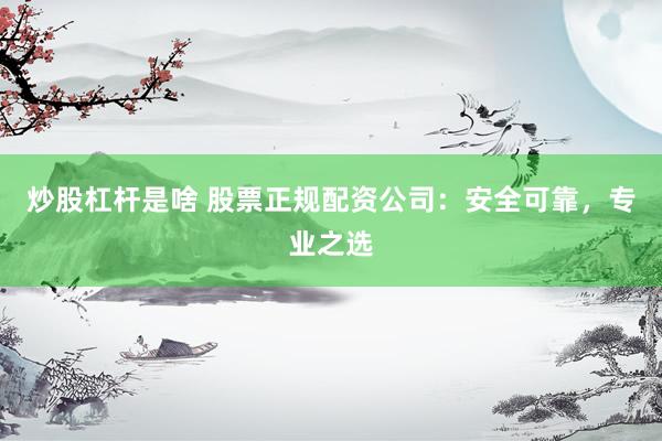 炒股杠杆是啥 股票正规配资公司：安全可靠，专业之选