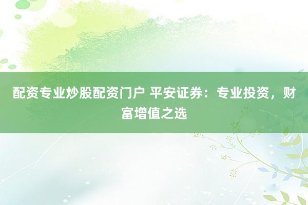 配资专业炒股配资门户 平安证券：专业投资，财富增值之选