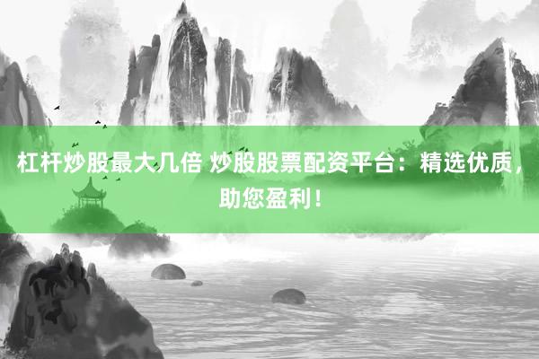 杠杆炒股最大几倍 炒股股票配资平台：精选优质，助您盈利！