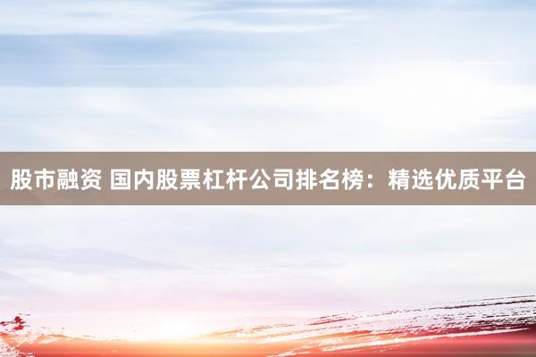 股市融资 国内股票杠杆公司排名榜：精选优质平台